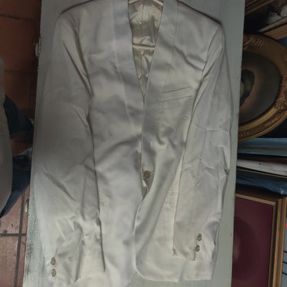 Vintage Schwobilt Off White Tuxedo Dinner Blazer Jacket Single Button Suit Coat