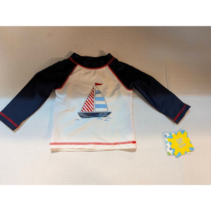 Little Me Baby Boys Sailboat Rashguard Swim Top Size 12 Months NWT