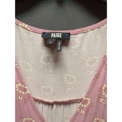 Paige Small Floral Pink dress Tiered Ruffled Boho Cottage Peasant cinch waist