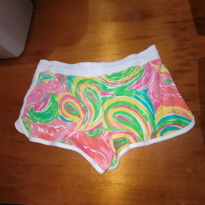 Lilly Pulitzer Chrissy Beach terry cloth Shorts Size XL All nighter print