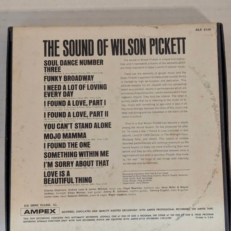 Vintage Wilson Pickett The Sound of Wilson Pickett Stereo Reel-to-Reel Tape 1967