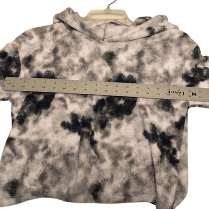 Tucker Tate Size Large (10-12) kids hoodie fuzzy teddy tie dye blk/white NEW