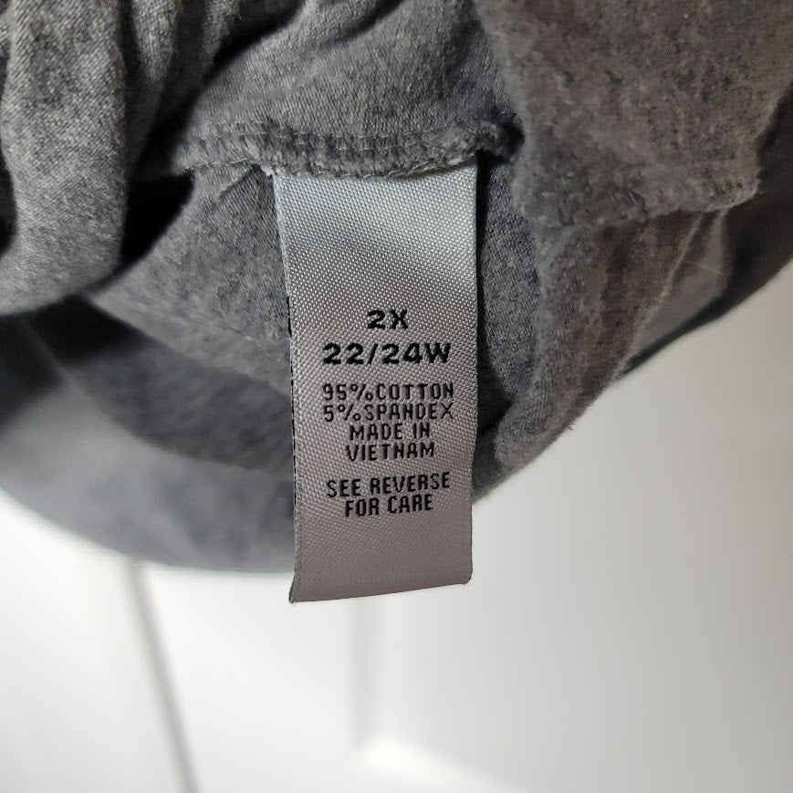 Catherines Collection Size 2X 22/24 W Long Sleeve Gray tunic blouse Cotton Blend