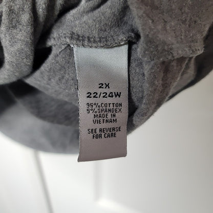 Catherines Collection Size 2X 22/24 W Long Sleeve Gray tunic blouse Cotton Blend