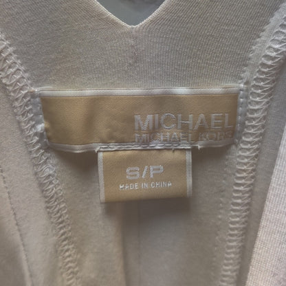Michael Kors Off White Pleated V-Neck Tank Top Petite Small Sleeveless Blouse