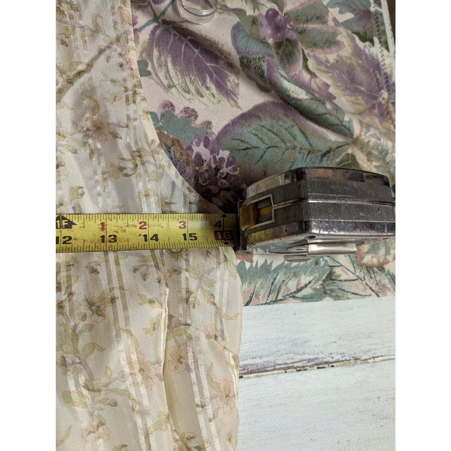 Lauren Ralph Lauren Floral Ruffle Silk Blouse Womens 10 Ivory Sleeveless Shell Top