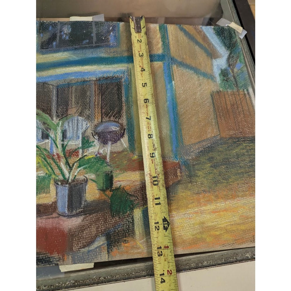 Original MCM Expressionist Pastel Painting Interior Still Life Signed J Gallwood