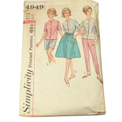 Vintage Sewing Simplicity 4949 Vintage Sewing Pattern Size 12 Bust 32 Misses