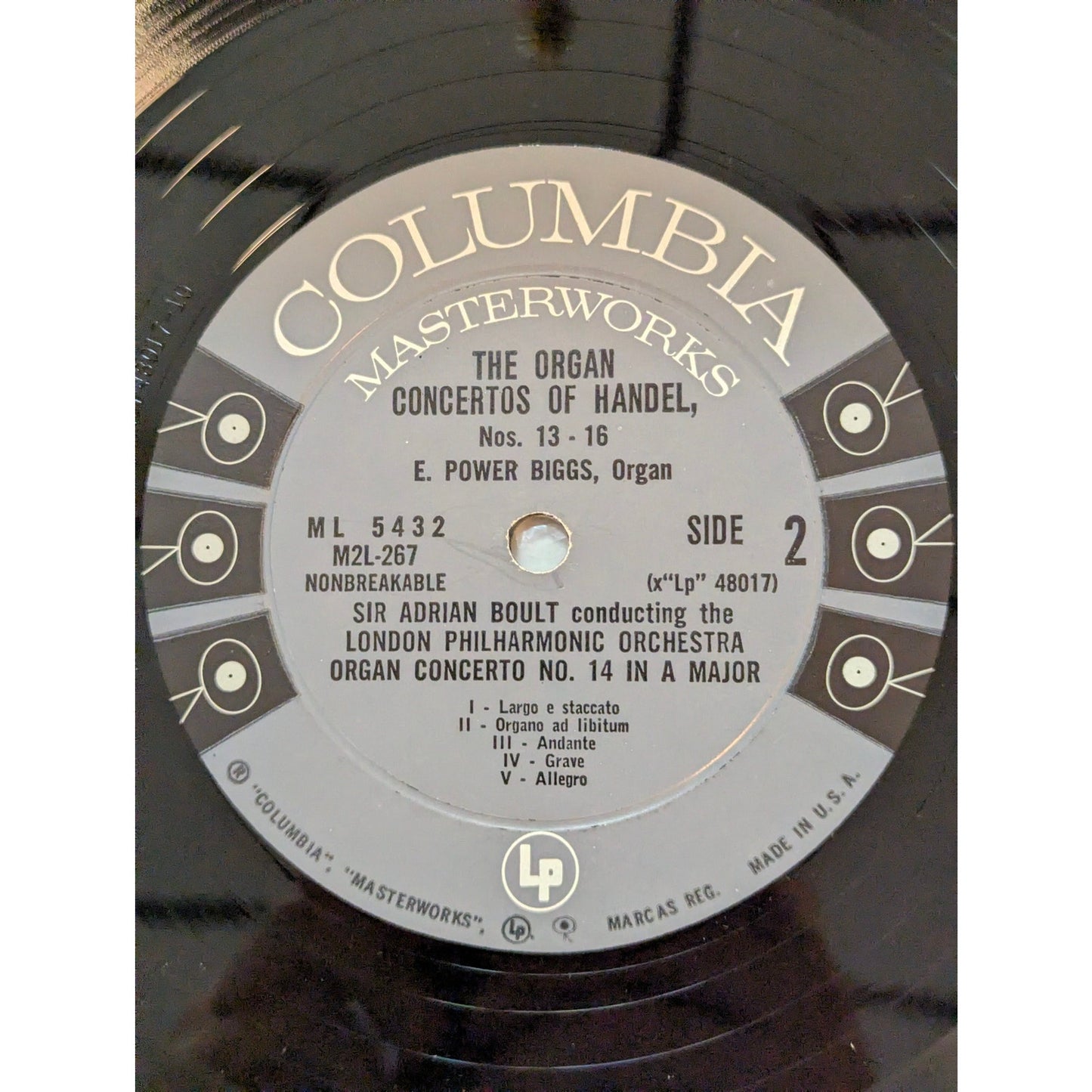 Handel Organ Concertos Nos. 13-16 E. Power Biggs Columbia 6-Eye Mono Box Set