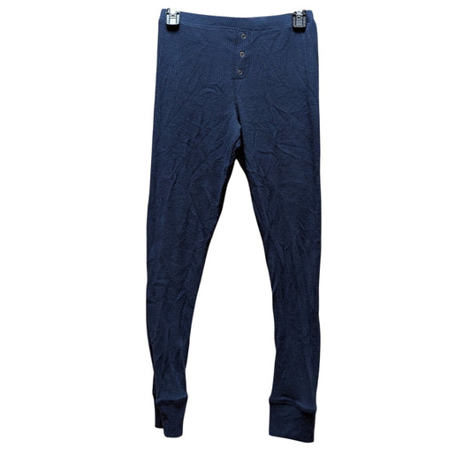 FREE PRESS Size Medium Ribbed Leggings Blue Pajama Bottoms Joggers