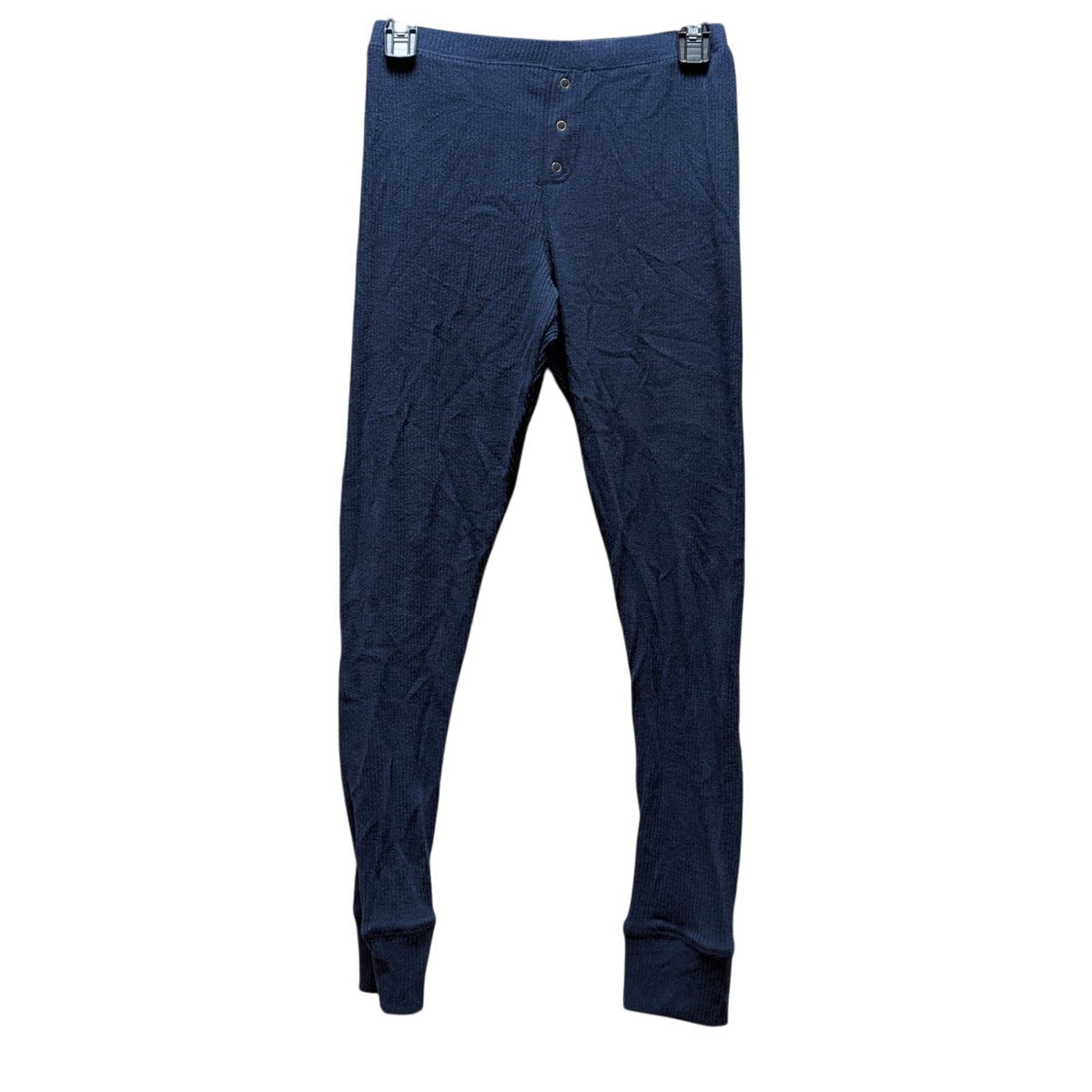 FREE PRESS Size Medium Ribbed Leggings Blue Pajama Bottoms Joggers