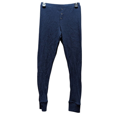 FREE PRESS Size Medium Ribbed Leggings Blue Pajama Bottoms Joggers