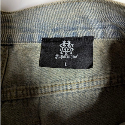 Supermade Retro Jeans Distressed Streetwear 29" x 29" y2K Lady Guadalupe