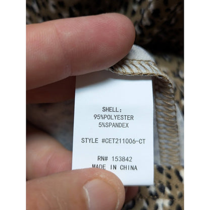 Melloday Animal Print speckle Top Longsleeve LARGE Causal blouse long sleeve NEW