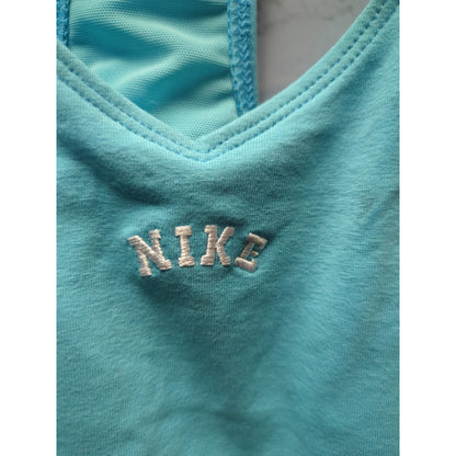 Nike Vintage Aqua Turquoise Embroidered Spellout Racerback Tank Top Large
