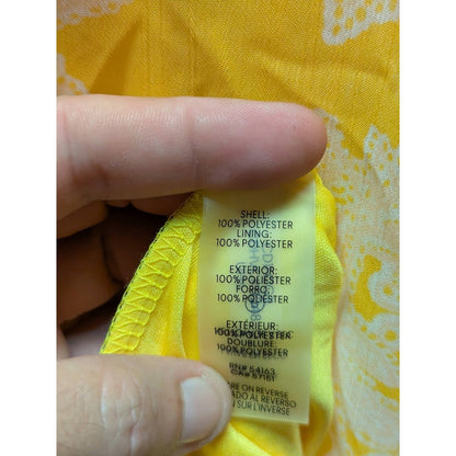 Calvin Klein Size 4 yellow floral sleeveless dress Knee length summer spring