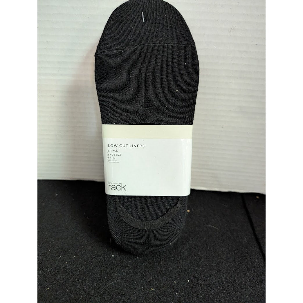 nordstrom low cut black white grey socks 6-Pack shoe size 6.5-12 Unisex