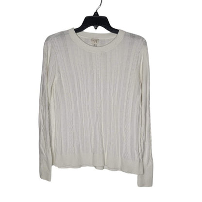 A new day long sleeve white cable knit white sweater casual MEDIUM long sleeve