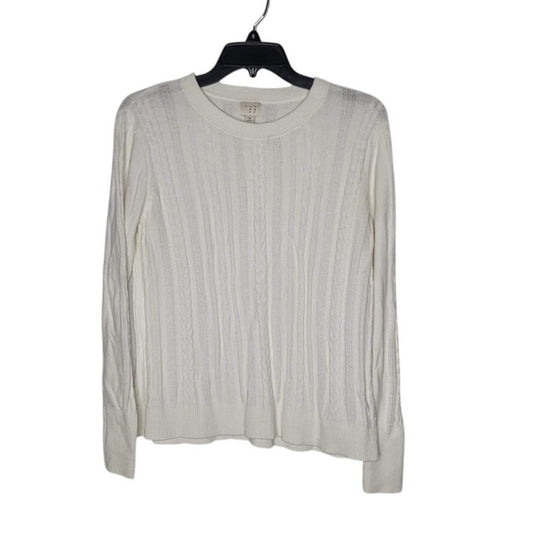 A new day long sleeve white cable knit white sweater casual MEDIUM long sleeve