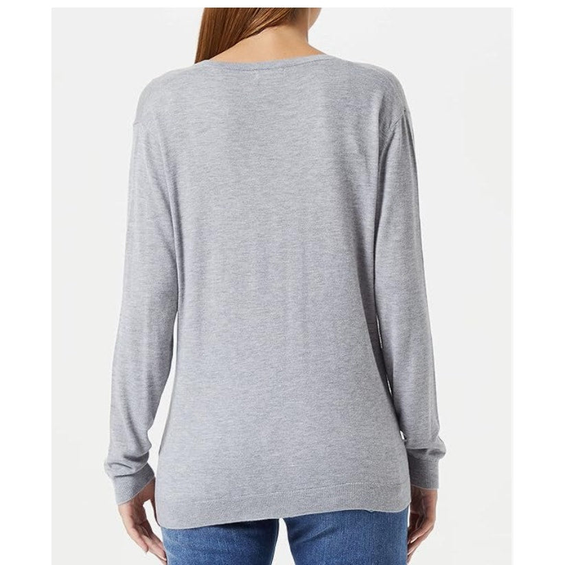 Relaxed V-Neck Sweater Treasure & Bond NEW Size 2XL Ribbed hem Soft Casual gray