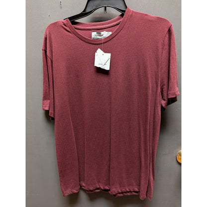 Topman NEW mens tshirt short sleeve burgundy wine crew neck cotton casual