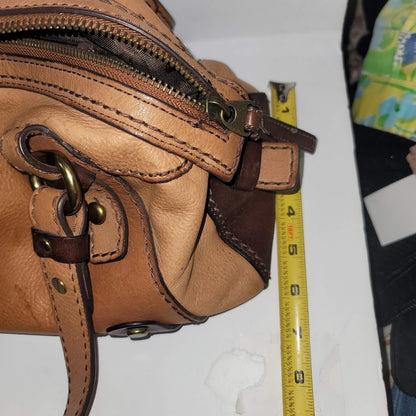 Fossil Brown leather purse handbag Preowned Shoulder bag aged