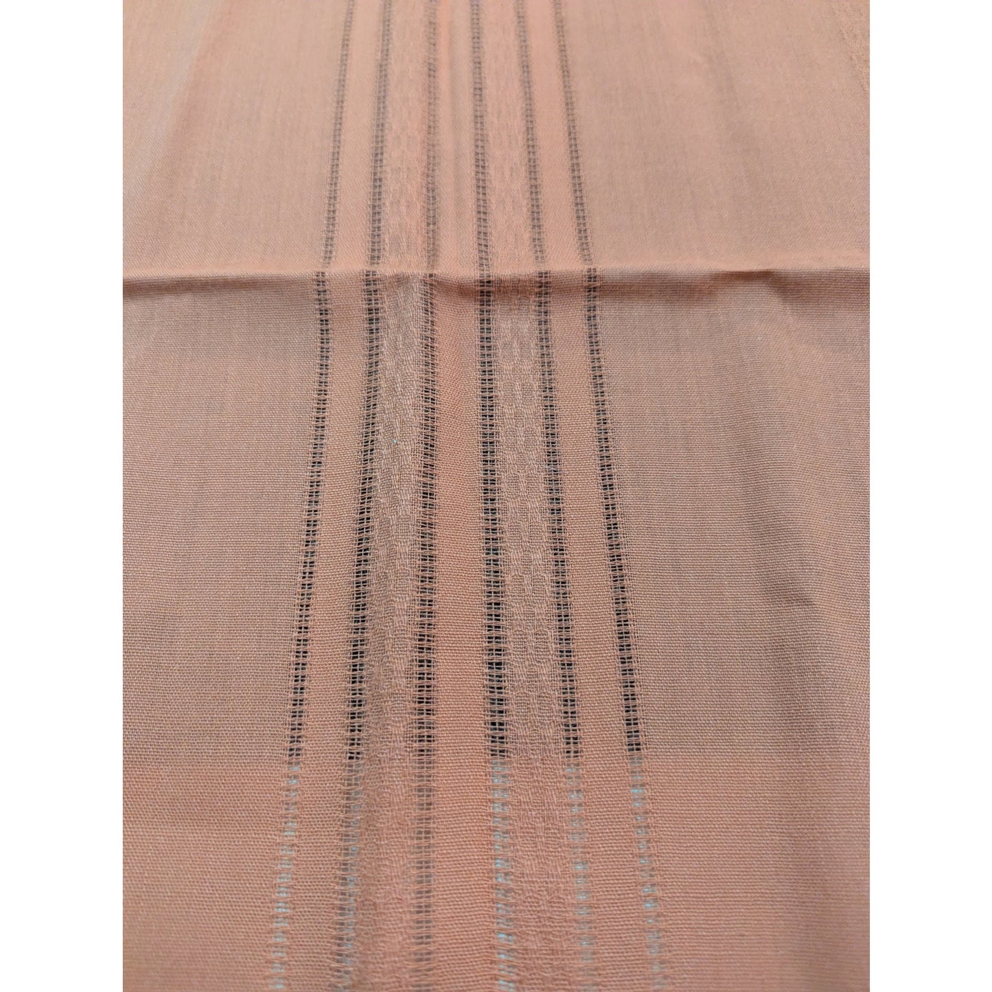 Vintage Mid Century Orange Cloth Napkins Set 4 Black Stripe Accent Retro Dining