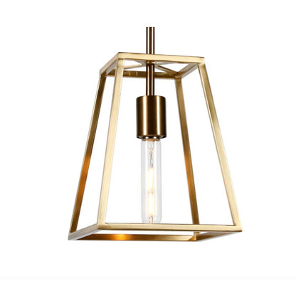 1 -Light Brass Traditional Clear glass Metal Dome Medium Hanging Pendant Light
