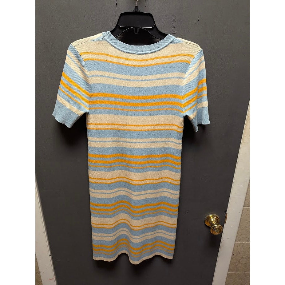 Hem Thread Large sweater dress striped short sleeve Y2K