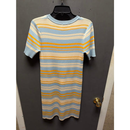 Hem Thread Large sweater dress striped short sleeve Y2K