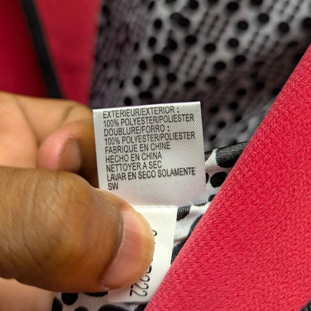 Tahari ASL Vintage Career Pink Contrast Trim Peplum Blazer Polka Dot Lining 6P
