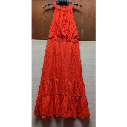 NSR Women's Halter Maxi Dress Size Large Summer Tiered Summer Spring NEW