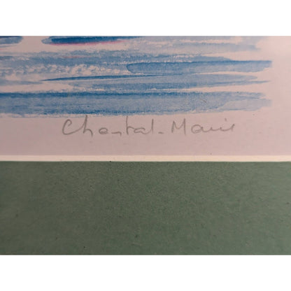 Chantal Marie Watercolor Painting St. Martin Frame 12 x 16 Grand Cove Carrbbean