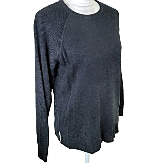 NWT Sweet Romeo Modern Crew Neck Raglan Sleeve Sweater Sz Small in Black