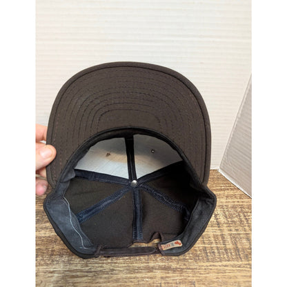 Vintage Quick Rig Hawk Ind Black Orange Strapback Baseball Cap Hat Y2K