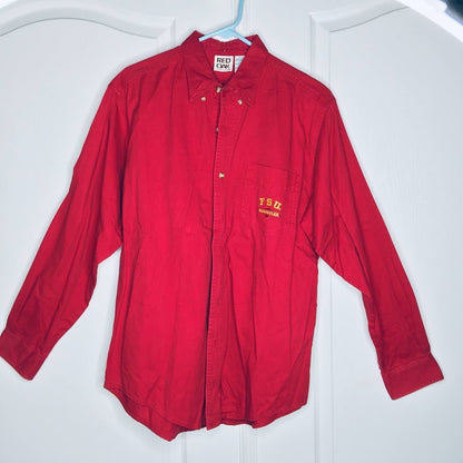 Vintage Red Oak FSU Seminoles Mens Large Red Button Down Shirt Florida State