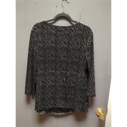 Vtg Elementz Faux Wrap Top Size 1X Black Velvet Silver Sparkly Y2K Holiday Glam