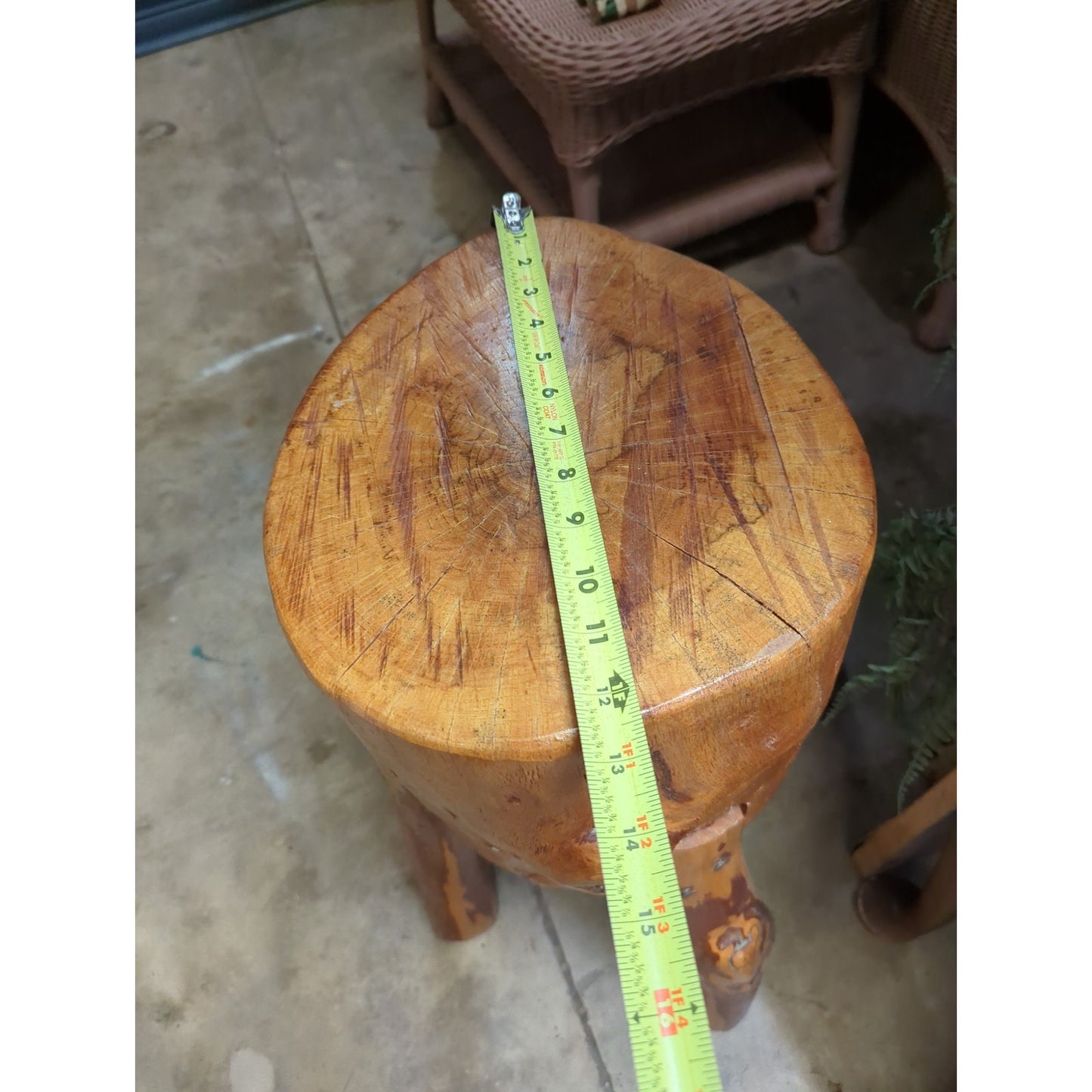 Secondhand Sandies: 25.6" tall Rustic Farmhouse Chopping block TRIPOD 3 leg butcher blacksmith