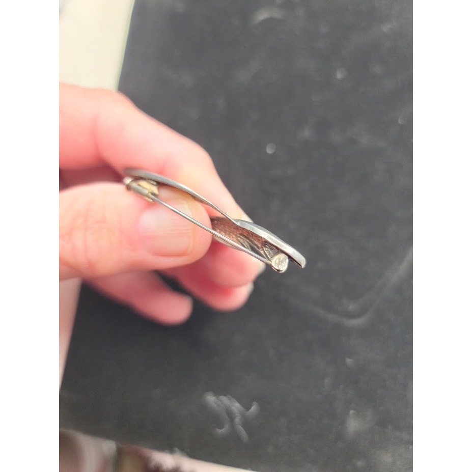 Vintage Mid-Century Modern Sterling Silver Abstract Wing Brooch MCM 925 Pin