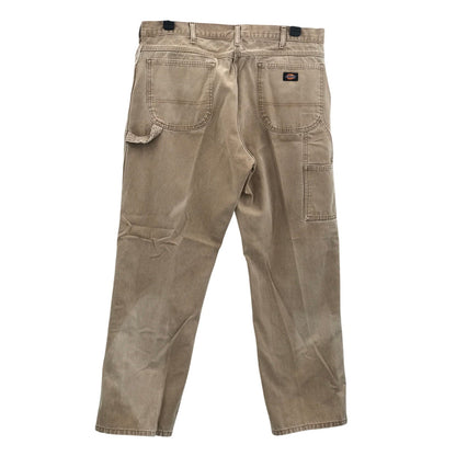 Dickies Straight Leg Khaki Work Pants Button & Zip Fly Tan 38 X 32