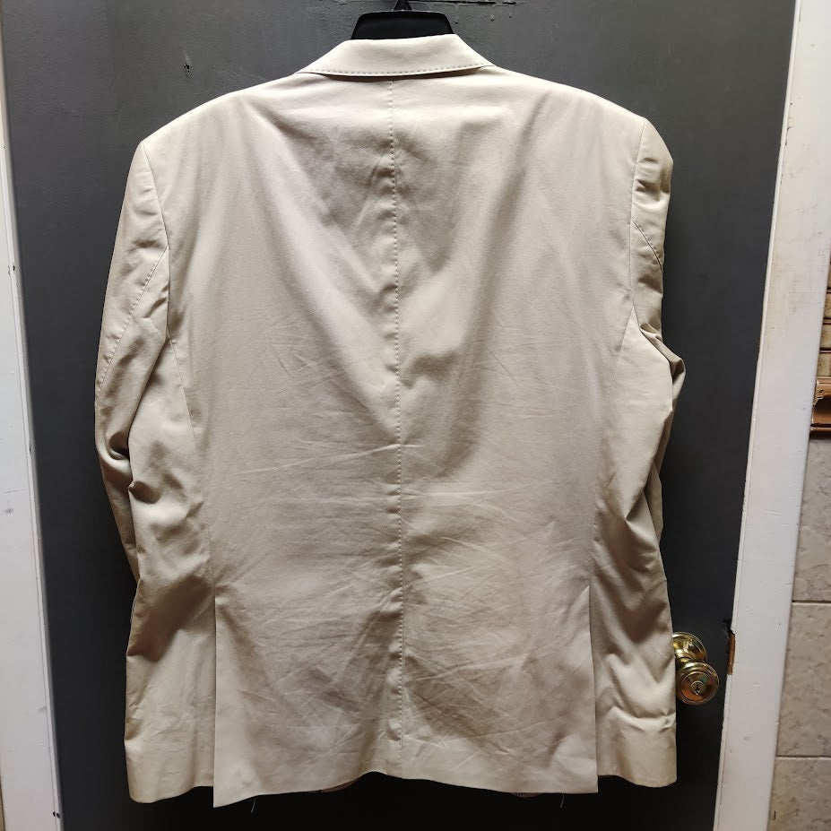 Alan Flusser Tan Cotton Blazer 46R Preppy Ivy League Sport Coat