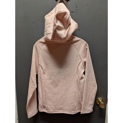 Southern Girl Prep Peachy Hooded Long Sleeve Waffle texture Sweatshirt LARGE