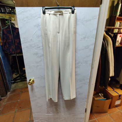 Nygard Size 4 Petite Pleated Pants career Cream High Waisted Classic Dress