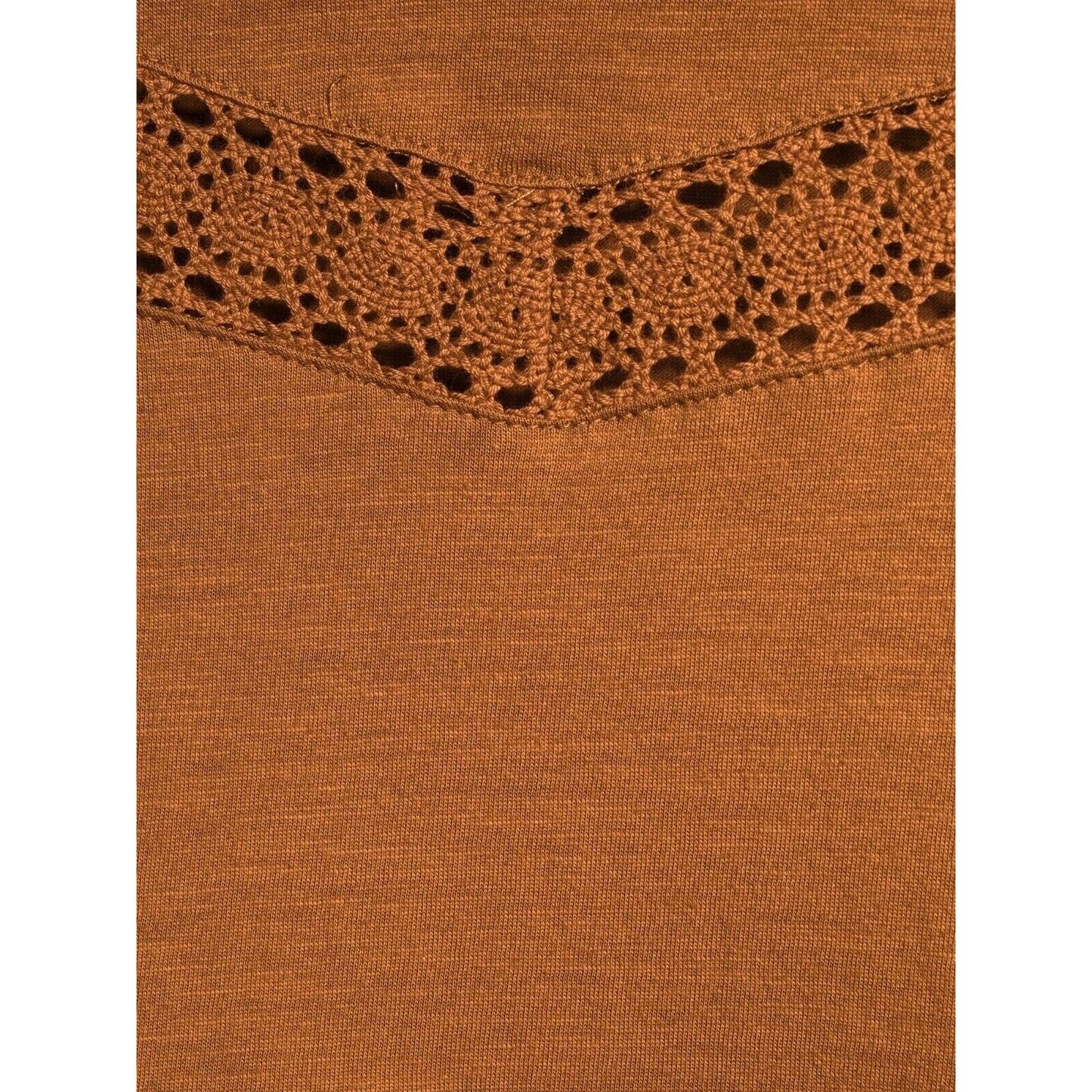 Derek Heart Juniors Babydoll Tiered Pullover Top LARGE Rusty Brown/Orange NWT