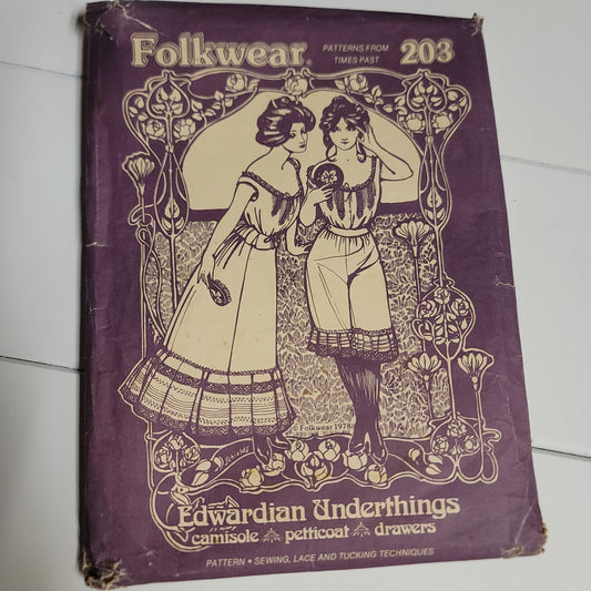 Folkwear 203 Edwardian Underthings Sewing Pattern Camisole Petticoat Drawers