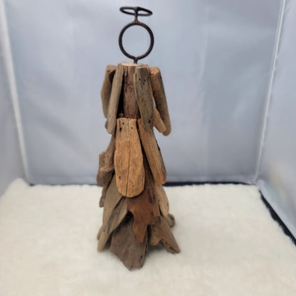 Artisan Coastal Driftwood Angel Candle Holder Vintage Beach Boho Heirloom