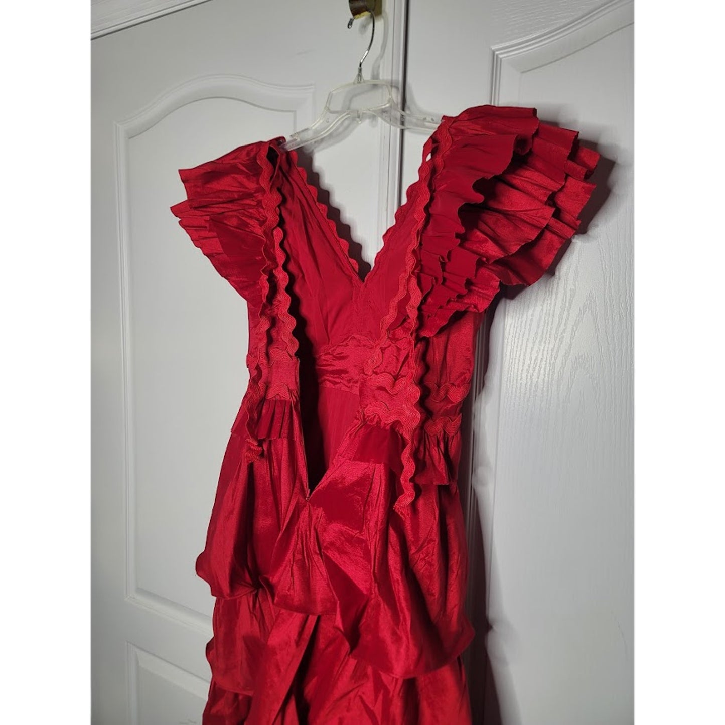 NEW Flamenco Tango Red Multi Tiered Dress SMALL cocktail ayered Fiesta Formal