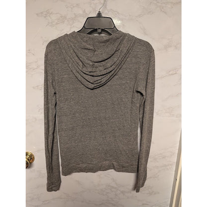 NEW Alternative Gray Hoodie drawstring Neck kangaroo pocket long sleeve Small
