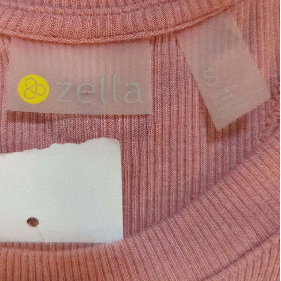 Zella Pink Ribbed Activewear Racerback Swing Tank Top Size Small