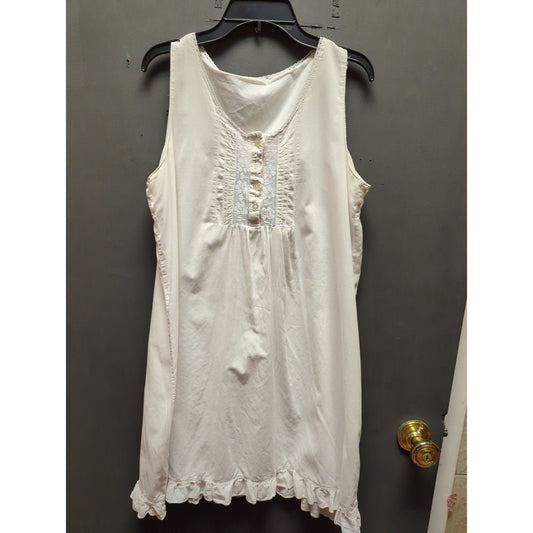 Edwardian French White cotton slip dress nightgown French Medium/ Large antique